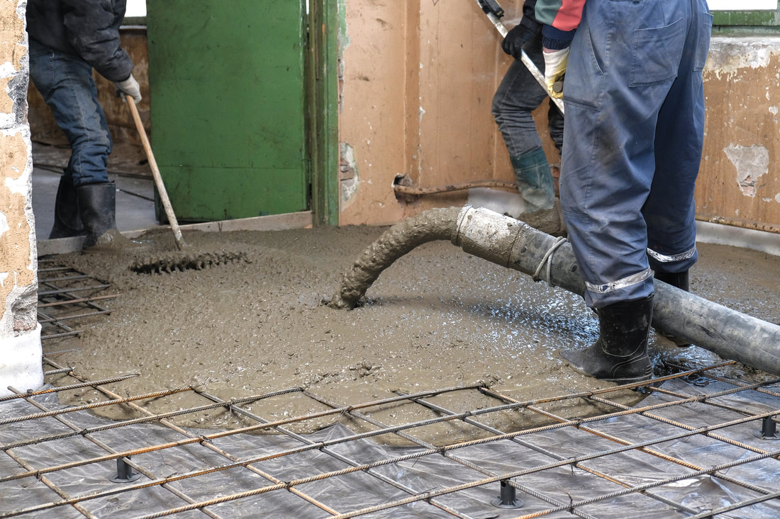 pouring concrete flooring